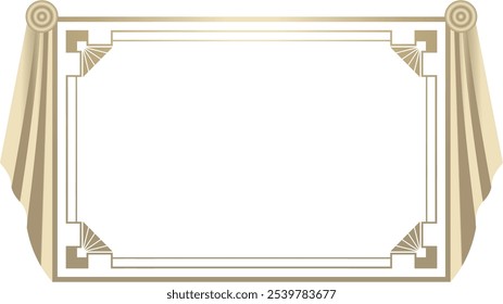 Art Deco frame on white background