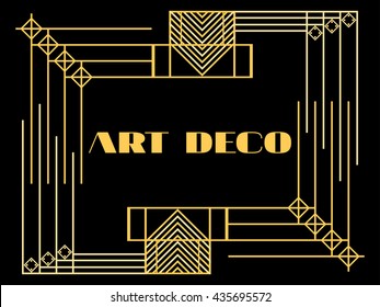 Art deco frame. Retro style background. Vector illustration.