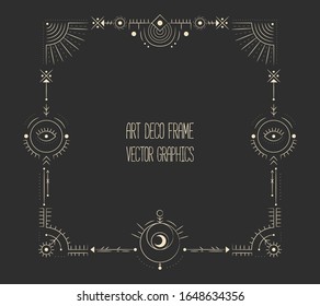 art deco frame, vector graphics. graphic print resources