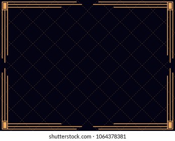 Marco Art Déco. Borde lineal vintage. Diseñar una plantilla para invitaciones, volantes y tarjetas de felicitación. El estilo de los años 20-30. Ilustración del vector