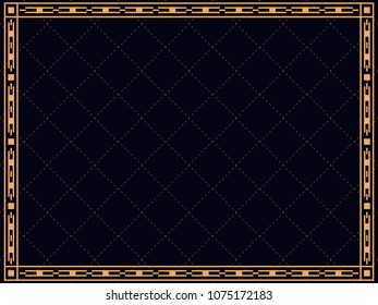 Art deco frame. Vintage linear border. Design a template for invitations, leaflets and greeting cards. The style of the 1920s - 1930s. Vector illustration