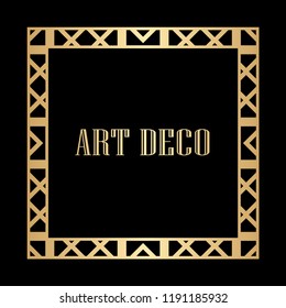 Art deco frame. Vintage linear border. Design a template for invitations, leaflets and greeting cards. The style of the 1920s - 1930s. Vector illustration
