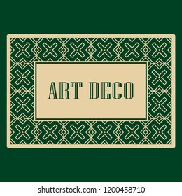 Art deco frame. Vintage linear border. Design a template for invitations, leaflets and greeting cards