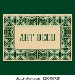 Art deco frame. Vintage linear border. Design a template for invitations, leaflets and greeting cards