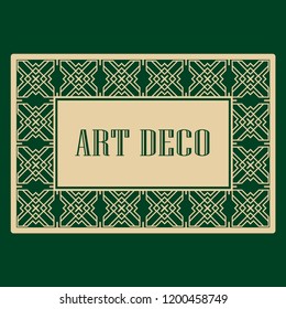 Art deco frame. Vintage linear border. Design a template for invitations, leaflets and greeting cards