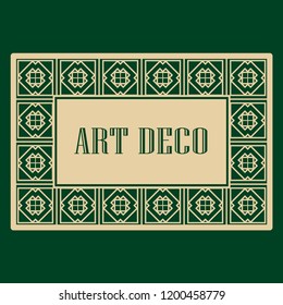 Art deco frame. Vintage linear border. Design a template for invitations, leaflets and greeting cards