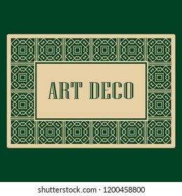 Art deco frame. Vintage linear border. Design a template for invitations, leaflets and greeting cards