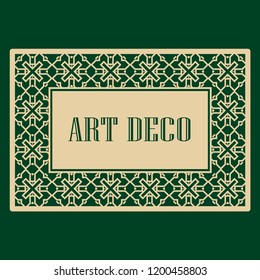 Art deco frame. Vintage linear border. Design a template for invitations, leaflets and greeting cards
