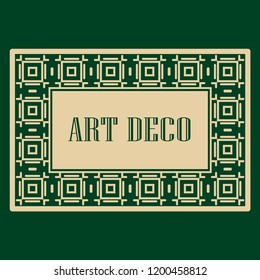 Art deco frame. Vintage linear border. Design a template for invitations, leaflets and greeting cards