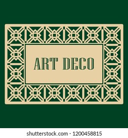 Art deco frame. Vintage linear border. Design a template for invitations, leaflets and greeting cards