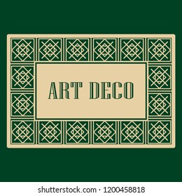 Art deco frame. Vintage linear border. Design a template for invitations, leaflets and greeting cards
