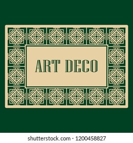 Art deco frame. Vintage linear border. Design a template for invitations, leaflets and greeting cards