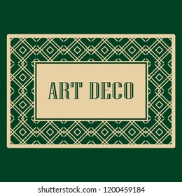 Art deco frame. Vintage linear border. Design a template for invitations, leaflets and greeting cards