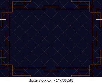 Art deco frame. Vintage linear border. Design a template for invitations, leaflets and greeting cards. The style of the 1920s and 1930s. Vector illustration