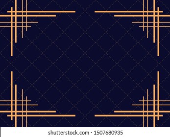 Art deco frame. Vintage linear border. Design a template for invitations, leaflets and greeting cards. The style of the 1920s and 1930s. Vector illustration