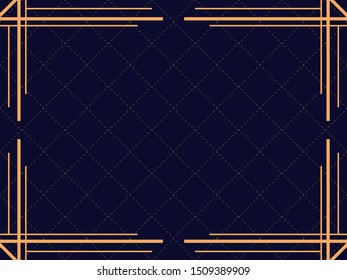 Art deco frame. Vintage linear border. Design a template for invitations, leaflets and greeting cards. The style of the 1920s and 1930s. Vector illustration