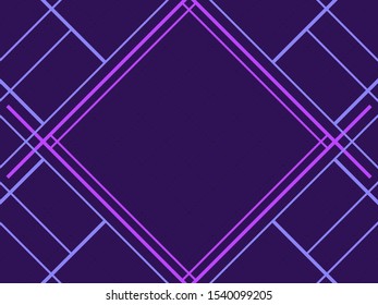 Art deco frame. Vintage linear border. Blue and purple color of lines. The style of the 1920s and 1930s. Vector illustration