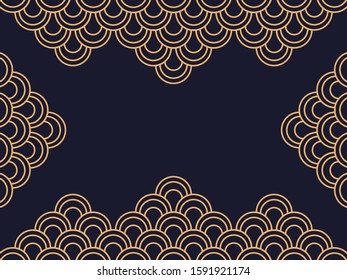 Art deco frame. Vintage linear border. Design a template for invitations, leaflets and greeting cards. The style of the 1920s and 1930s. Vector illustration