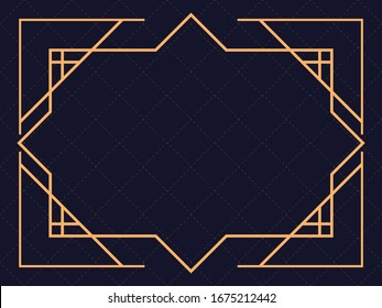 Marco Art Déco. Borde lineal vintage. Diseñar una plantilla para invitaciones, volantes y tarjetas de felicitación. El estilo de los años 20 y 30 Ilustración del vector