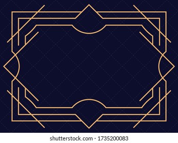 Marco Art Déco. Borde lineal vintage. Diseñar una plantilla para invitaciones, folletos y tarjetas de felicitación. El estilo de los años 20 y 30 Ilustración del vector