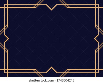 Art deco frame. Vintage linear border. Design a template for invitations, leaflets and greeting cards. The style of the 1920s and 1930s. Vector illustration