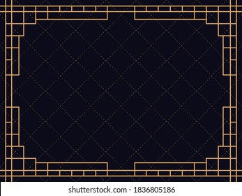 Art deco frame. Vintage linear border. Design a template for invitations, leaflets and greeting cards. The style of the 1920s - 1930s. Vector illustration