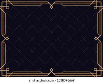 Cadre Art déco. Bordure linéaire vintage. Concevez un modèle pour les invitations, les dépliants et les cartes de voeux. Le style des années 1920-1930. Illustration vectorielle