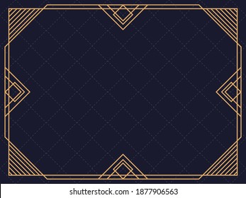 Marco Art Déco. Borde lineal vintage. Diseñar una plantilla para invitaciones, folletos y tarjetas de felicitación. El estilo de los años 20-30 Ilustración del vector