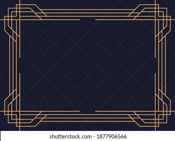 Marco Art Déco. Borde lineal vintage. Diseñar una plantilla para invitaciones, folletos y tarjetas de felicitación. El estilo de los años 20-30 Ilustración del vector