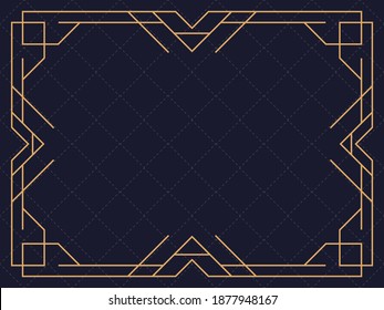 Marco Art Déco. Borde lineal vintage. Diseñar una plantilla para invitaciones, folletos y tarjetas de felicitación. El estilo de los años 20-30 Ilustración del vector