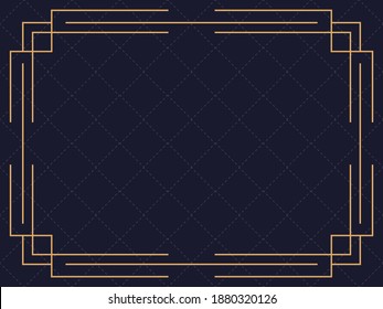 Art-Deco-Rahmen. Vintage lineare Grenze. Entwerfen Sie eine Vorlage für Einladungen, Faltblätter und Grußkarten. Geometrischer goldener Rahmen. Der Stil der 1920er bis 1930er Jahre. Vektorgrafik