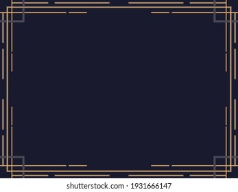 Art-Deco-Rahmen. Vintage lineare Grenze. Entwerfen Sie eine Vorlage für Einladungen, Faltblätter und Grußkarten. Geometrischer goldener Rahmen. Der Stil der 1920er bis 1930er Jahre. Vektorgrafik