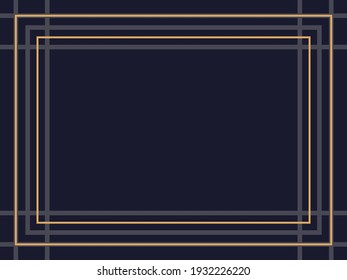 Art deco frame. Vintage linear border. Design a template for invitations, leaflets and greeting cards. Geometric golden frame. The style of the 1920s - 1930s. Vector illustration