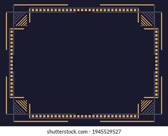 Marco Art Déco. Borde lineal vintage. Diseñar una plantilla para invitaciones, folletos y tarjetas de felicitación. Marco geométrico dorado. El estilo de los años 20-30 Ilustración del vector