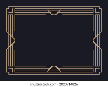 Art Deco Frame Vintage Linear Border Stock Vector (Royalty Free ...