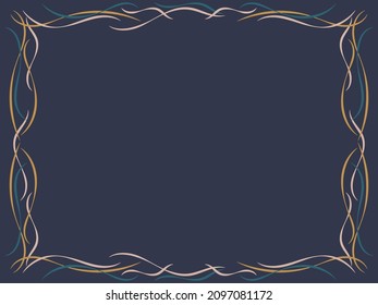 Art deco frame. Vintage linear border with curlicues. Art Nouveau design a template for invitations, leaflets and greeting cards. The style of the 1920s - 1930s. Vector illustration