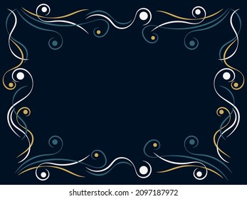 Art deco frame. Vintage linear border with curlicues. Art Nouveau design a template for invitations, leaflets and greeting cards. The style of the 1920s - 1930s. Vector illustration