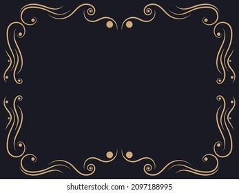 Marco Art Déco. Borde lineal vintage con curvas. Diseño Art Nouveau para invitaciones, folletos y tarjetas de felicitación. El estilo de los años 20-30 Ilustración del vector