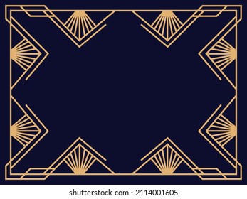 Art-Deco-Rahmen. Vintage lineare Grenze. Entwerfen Sie eine Vorlage für Einladungen, Faltblätter und Grußkarten. Der Stil der 1920er bis 1930er Jahre. Vektorgrafik