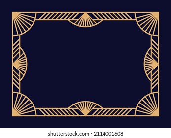 Marco Art Déco. Borde lineal vintage. Diseñar una plantilla para invitaciones, folletos y tarjetas de felicitación. El estilo de los años 20-30 Ilustración del vector