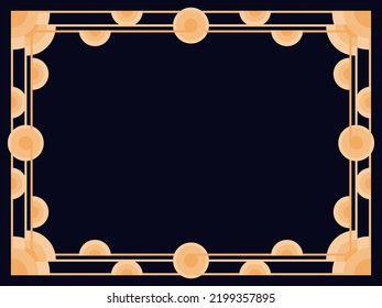 Marco Art Déco. Borde lineal vintage. Diseñar una plantilla para invitaciones, folletos y tarjetas de felicitación. Marco geométrico dorado. El estilo de los años 20-30 Ilustración del vector