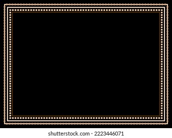 Marco Art Déco. Borde lineal vintage. Diseñar una plantilla para invitaciones, folletos y tarjetas de felicitación. Marco geométrico dorado. El estilo de los años 20-30 Ilustración del vector