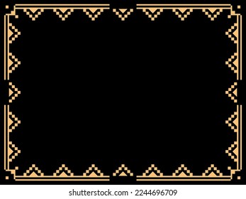 Art deco frame. Vintage linear border. Design a template for invitations, leaflets and greeting cards. Geometric golden frame. The style of the 1920s - 1930s. Vector illustration