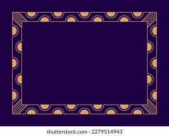Marco Art Déco. Borde lineal vintage. Diseñar una plantilla para invitaciones, folletos y tarjetas de felicitación. Marco geométrico dorado. El estilo de los años 20-30 Ilustración del vector