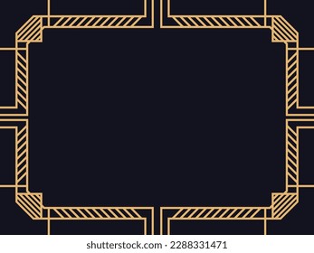 Art-Deco-Rahmen. Vintage lineare Grenze. Entwerfen Sie eine Vorlage für Einladungen, Faltblätter und Grußkarten. Der Stil der 1920er bis 1930er Jahre. Vektorgrafik