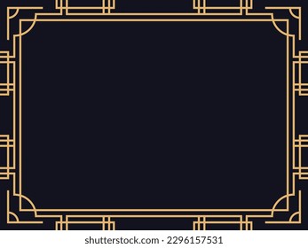 Marco Art Déco. Borde lineal vintage. Diseñar una plantilla para invitaciones, folletos y tarjetas de felicitación. El estilo de los años 20-30 Ilustración del vector