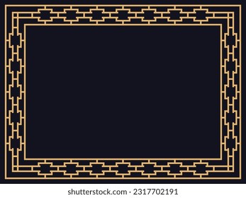 Art deco frame. Vintage linear border. Design a template for invitations, leaflets and greeting cards. The style of the 1920s - 1930s. Vector illustration
