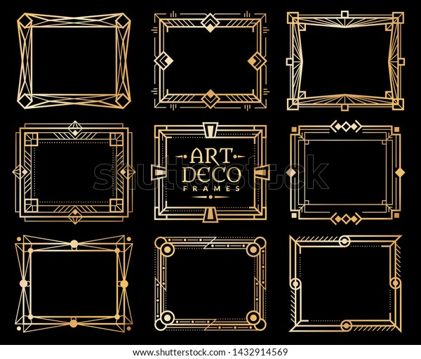Art Deco Frames Gold Gatsby Deco Stock Vector Royalty Free