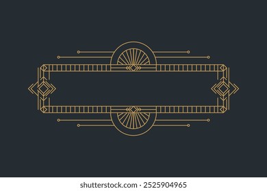 Quadros art deco, bordas antigas elegantes douradas, botões decorativos do jogo