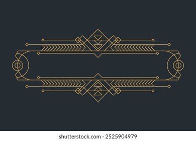 Quadros art deco, bordas antigas elegantes douradas, botões decorativos do jogo